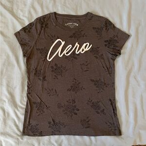 Aeropostale Gray Floral Tee